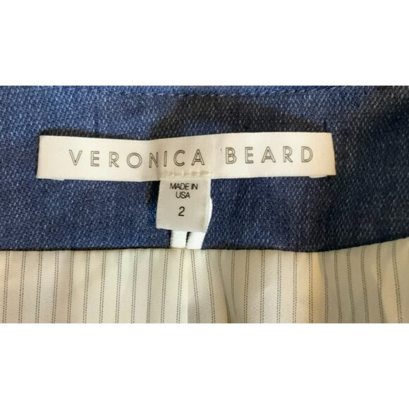 Veronica Beard Sienna Blue Denim 2-Way Zip Moto Jacket W/ Buckles, Size 2 - Picture 7 of 7